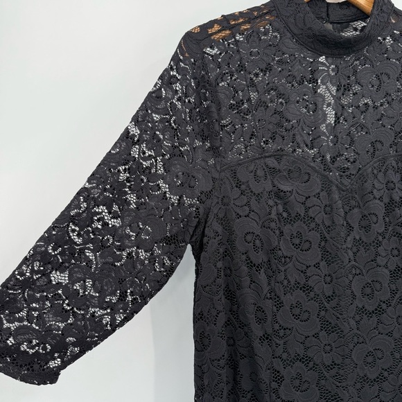 Torrid Black Lace Mock Neck Sweetheart Sheath Black Dress Long Sleeve Size 2X - Picture 12 of 15